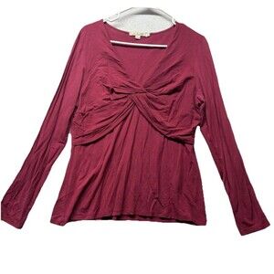 Boden Womens 14 Preppy Classic Academia Twist Front Striped Pink Long Sleeve Top